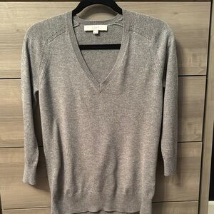 LOFT Gray V-Neck Sweater